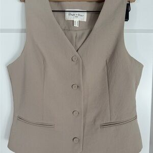 Women's Beige Button-Down Vest